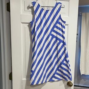 MAHI GOLD Blue and White Dress